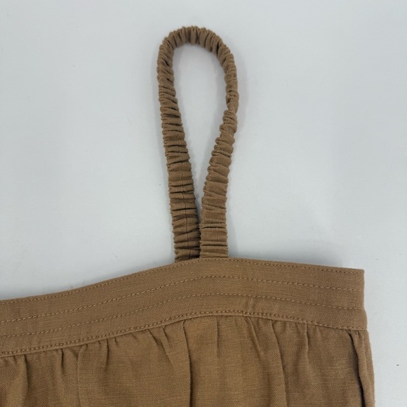 Jonathan Simkhai Clay Washed Linen Ruched Crop Top in Topaz Size S - Picture 7 of 10